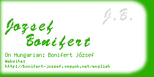 jozsef bonifert business card