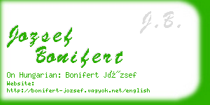 jozsef bonifert business card